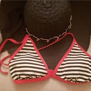❤Womens Cute Triangle Red Bikini Top